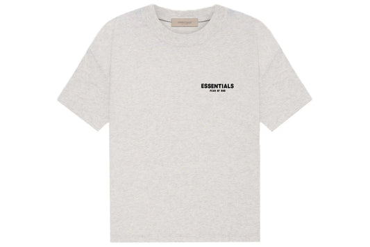 Fear of God Essentials Tee SS22 Front & Back Light Oatmeal