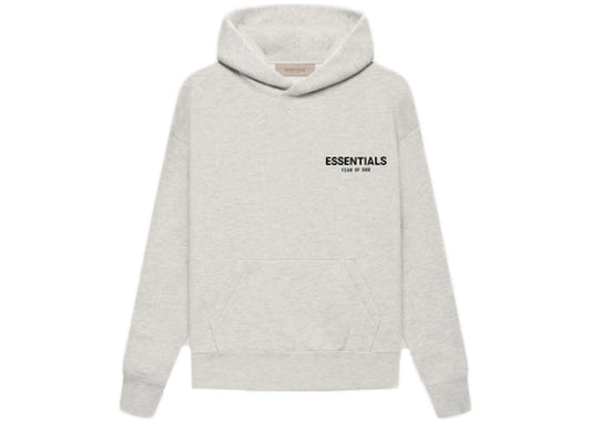 Fear of God Essentials Hoodie SS22 Front & Back Light Oatmeal